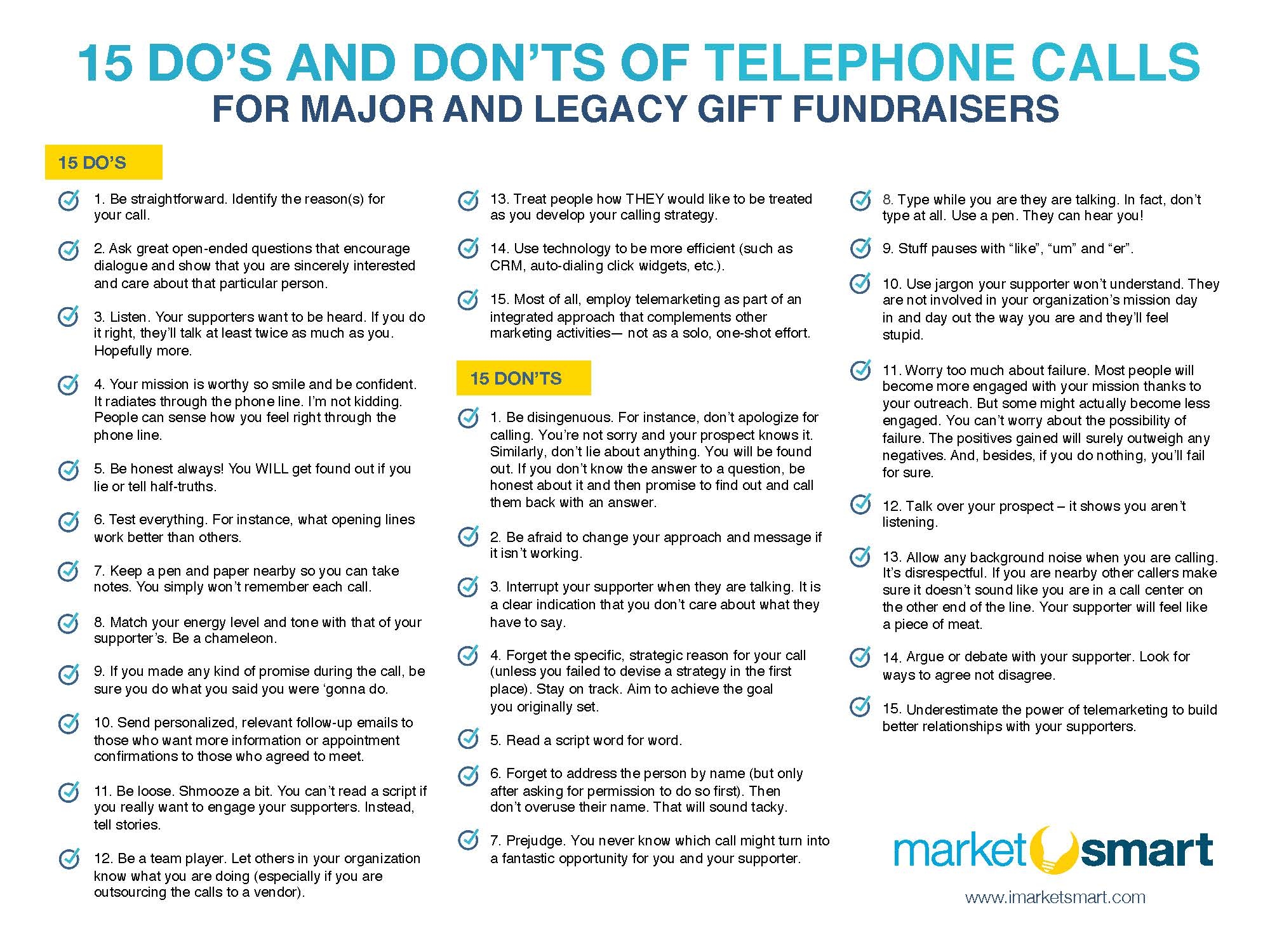 15 do's and don'ts for telemarketing major gifts