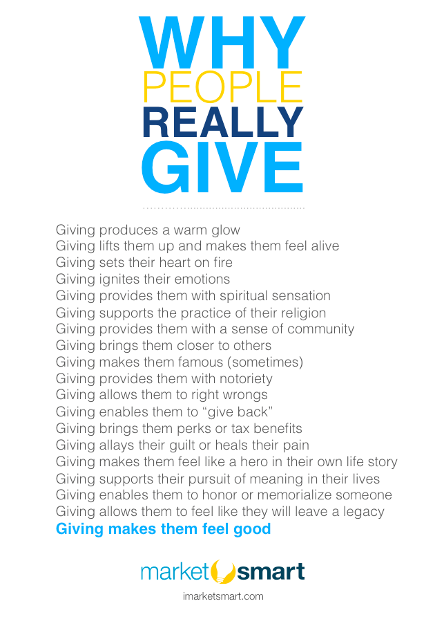 why people donate major gifts to charities